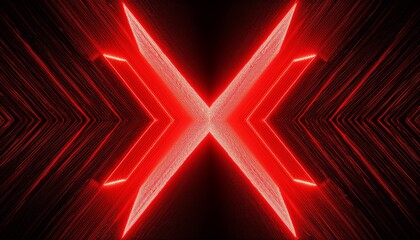 3d glowing red techno abstract background overlap layer on dark space with letter x effect