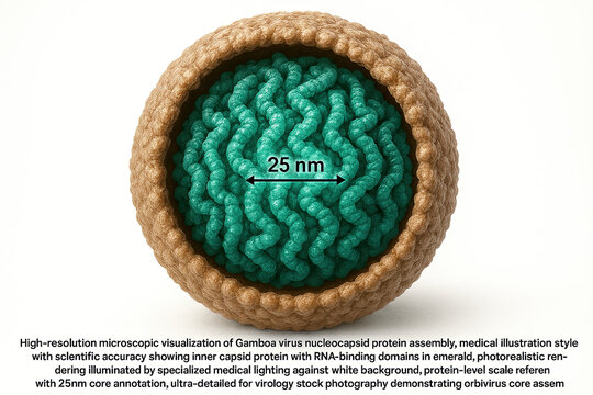 Microscopic visualization of Gamboa virus nucleocapsid protein assembly