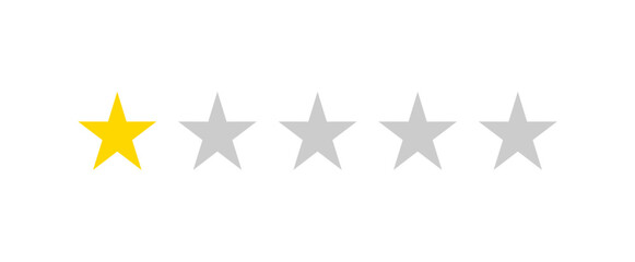 1 out of 5 gold star rating. golden star icon