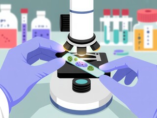 scientist working with a microscope