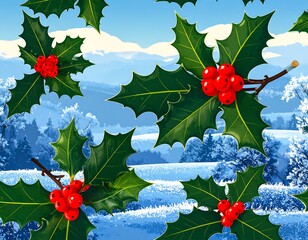 Winter holly pattern