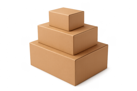 Stacked cardboard boxes creating shipping and delivery concept
