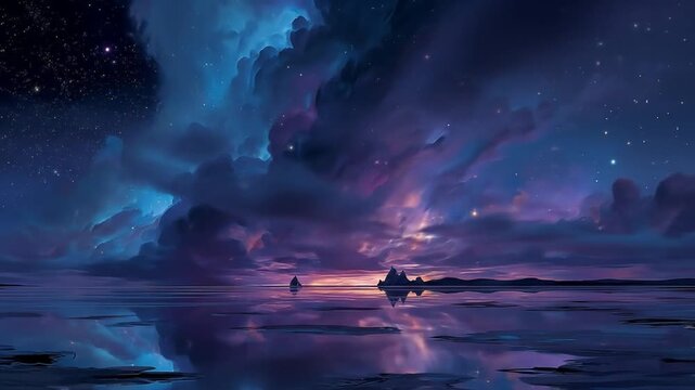 Night sky reflection