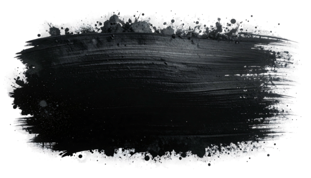 Black Ink Brush Stroke Texture Background.