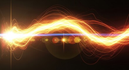 Abstract visualization of energetic waves and light streaks against a dark background, suggesting motion and power.