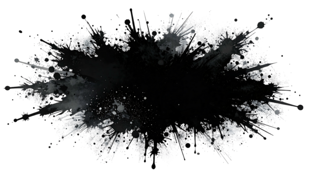 Black Ink Splatter A Dynamic Abstract Design Element.