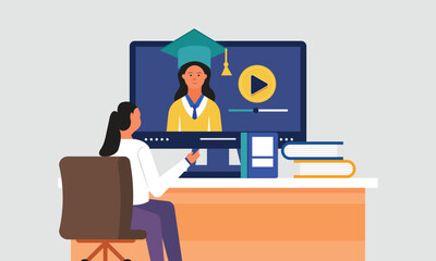 Online education and e-learning concept