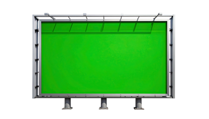 Blank Green Billboard Advertising Sign.