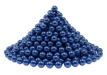 Pile of Shiny Blue Marbles PNG Isolated on Transparent Background Decorative Spheres for Crafts and Design Projects