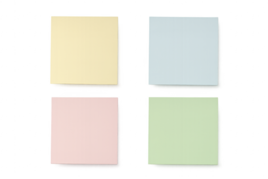 Pastel colored sticky notes for office work reminder