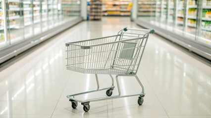 supermarket trolley photo, retail shopping cart, grocery shop cart, consumer trolley stock, empty shop cart, push trolley store, wheeled supermarket cart, market shopping basket, everyday trolley phot