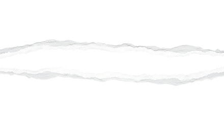 Torn paper edge with a subtle gray void, isolated on transparent background