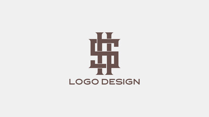 Stylish HS monogram logo design in geometric minimalist style, ideal for branding, professional corporate identity, and modern creative business use
