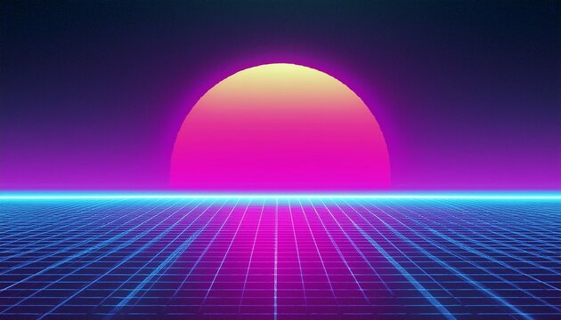 retro 80s gradient grain noise transparent vhs tape distortion neon grid overlay for arcade - Powered by Adobe