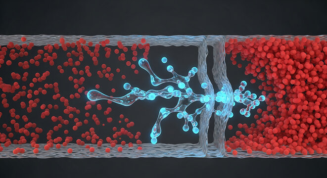 Fluid dynamics simulation laboratory 3d animation scientific research close-up visualizing molecular interactions - Powered by Adobe