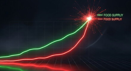 Food supply growth analysis global market trends infographic visualization data science digital environment