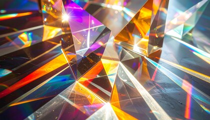 Bold Abstract of Angular Prism Reflections