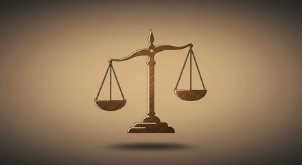 Elegant golden scales of justice symbolize fairness and legal balance in a professional, authoritative setting, representing impartiality and truth.