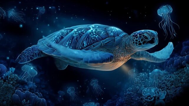 Sea turtle underwater