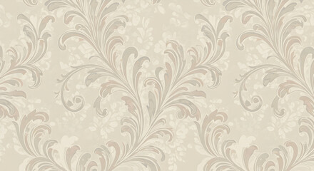 Beige Floral Wallpaper with Elegant Pattern Design --ar 169.jpg