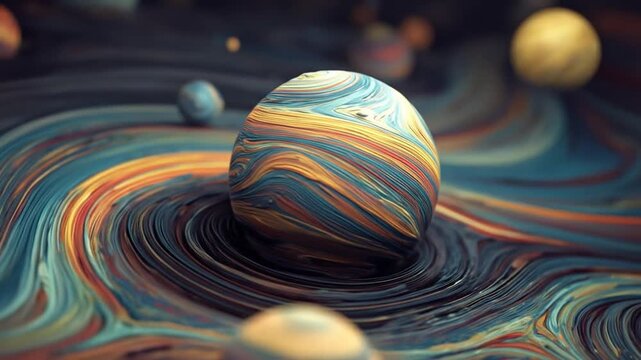 Colorful planets abstract