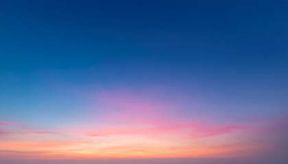 Obraz premium Smooth Pastel Sky Gradient From Blue To Pink Orange And Purple At Horizon