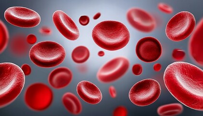 anemia blood cells on gray backdrop highlighting hemoglobin structure and its impact on health and vitality