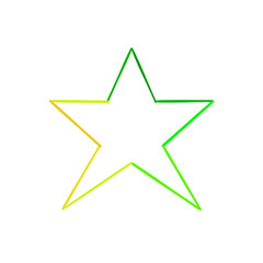 Fototapeta premium green star icon. A simple star painting with bright colors, green-yellow tones.
