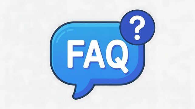 Blue FAQ Speech Bubble with Question Mark Icon