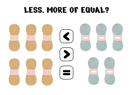 Yarn Comparison Worksheet – Less, More or Equal