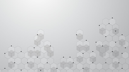 Geometric abstract background with hexagon pattern. Medical, technology, and science design.