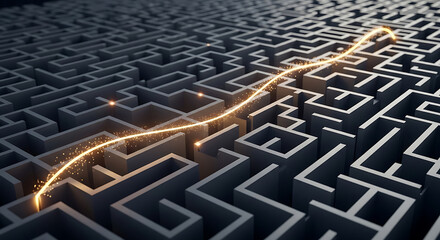 Exploring the maze of innovation an ai studio journey through a futuristic digital environment