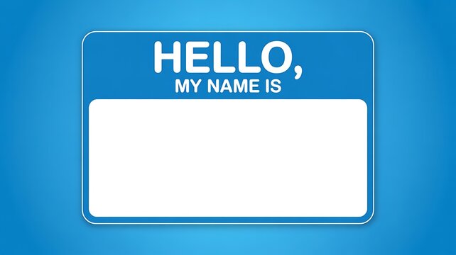 Hello, My Name Is Blank Name Tag