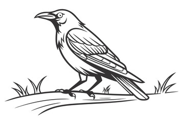Fototapeta premium Bare Tree and Flying Eagle Vector - Monochrome Winter Landscape Graphic