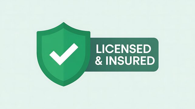 Licensed and Insured Shield with Checkmark Icon