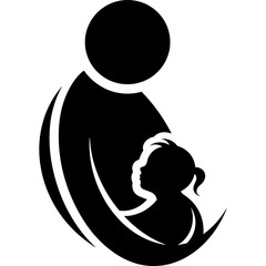 Parent and Child Bond Symbol Vector Icon with Transparent Background