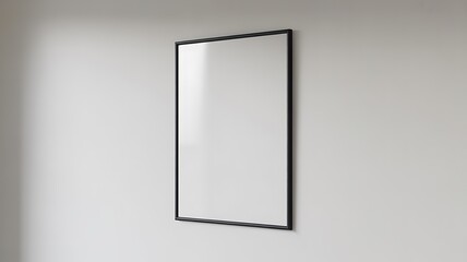 Minimalist Black Framed Blank Poster on White Wall