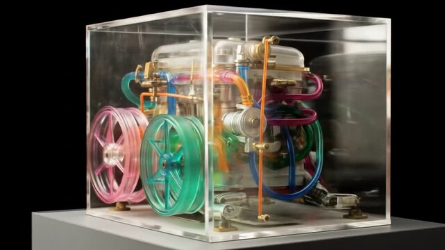 Colorful engine display case