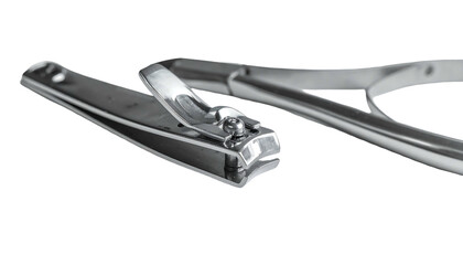 Nail Clippers and Cuticle Nipper on White Background.