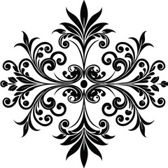 Elegant black and white ornamental dividers and borders for graphic design projects