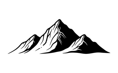 Majestic Mountain Range Silhouette A Timeless Symbol of Strength and Adventure, Mountain Peaks Emblem