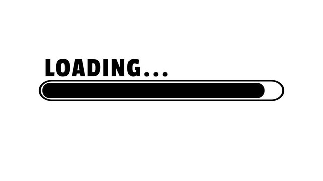 Loading Bar Animation on White Background 4K