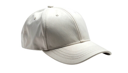 Fototapeta premium Plain White Baseball Cap Isolated on White Background.