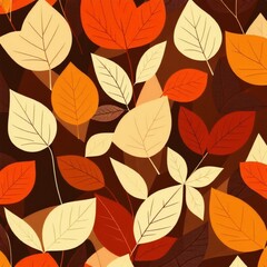 Autumn Background with Falling Leaves and Warm Colors