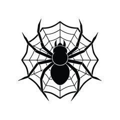 Fototapeta premium Recluse spider head with web shaped lantern glow vector art illustration