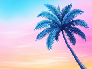 Vibrant Palm Tree Sunset