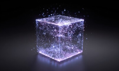Glowing, translucent cube