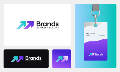 Modern Business Growth Logo Design &ndash; Abstract Arrow Up Icon for Corporate, Finance and Branding Identity