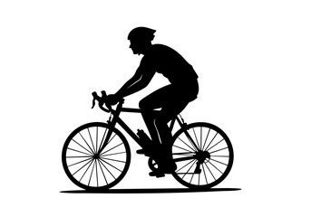 Obraz premium A silhouette of cyclist in action.