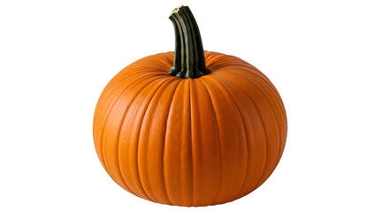 A single orange pumpkin isolated on transparent background